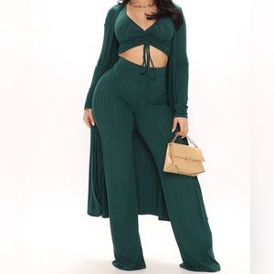 Come Get It 3 Piece Pant Set - Hunter